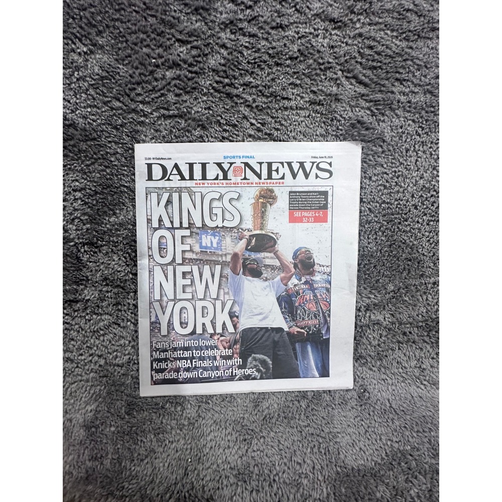 NY Daily News New York Knicks NBA Finals Champions Newspaper June 19 2026 King's